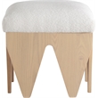 Meridian Furniture Altair Cream Velour Fur Fabric Bench