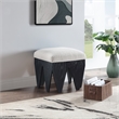 Meridian Furniture Altair Cream Velour Fur Fabric Bench