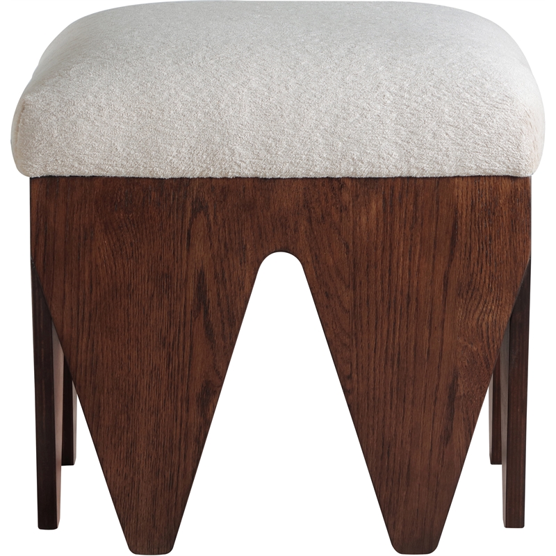 Meridian Furniture Altair Beige Velour Fur Fabric Bench