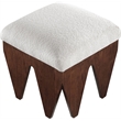 Meridian Furniture Altair Cream Velour Fur Fabric Bench