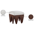 Meridian Furniture Altair Cream Velour Fur Fabric Bench