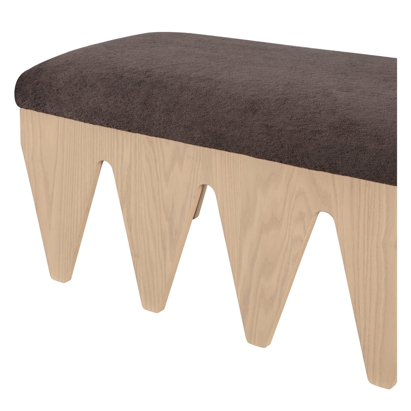Meridian Furniture Altair Brown Velour Fur Fabric Bench
