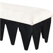 Meridian Furniture Altair Cream Velour Fur Fabric Bench