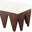 Meridian Furniture Altair Cream Velour Fur Fabric Bench