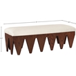 Meridian Furniture Altair Cream Velour Fur Fabric Bench