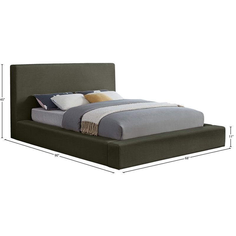 Meridian Furniture Dorian Green Velvet Full Bed