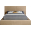 Meridian Furniture Dorian Beige Velvet Full Bed