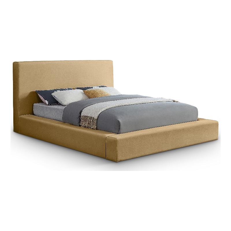 Meridian Furniture Dorian Camel Velvet Full Bed