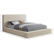 Meridian Furniture Dorian Cream Velvet Full Bed