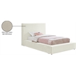 Meridian Furniture Dorian Cream Velvet Twin Bed