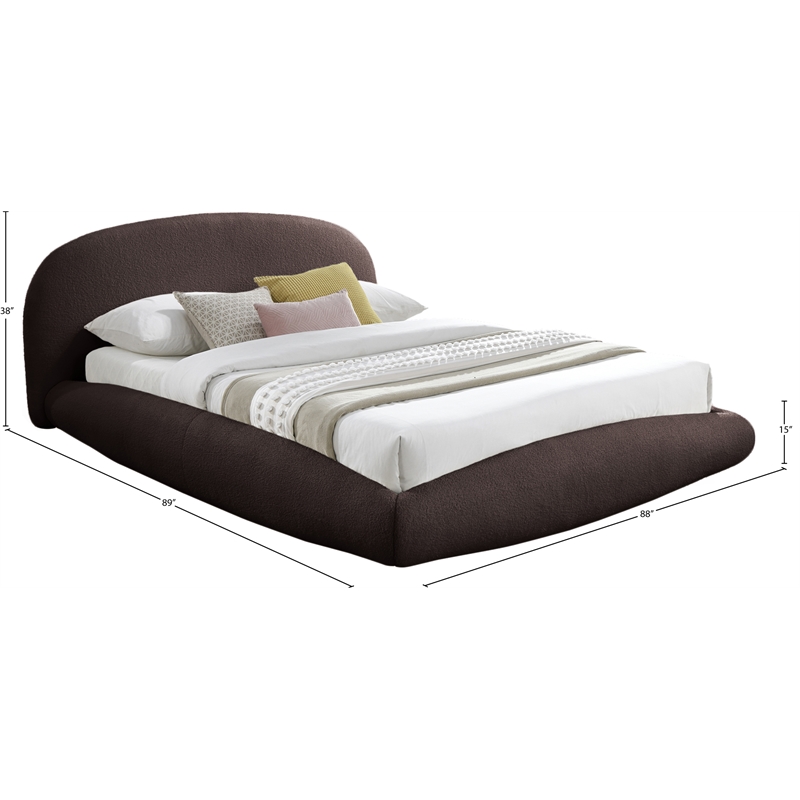 Meridian Furniture Genesis Brown Teddy Fabric King Bed