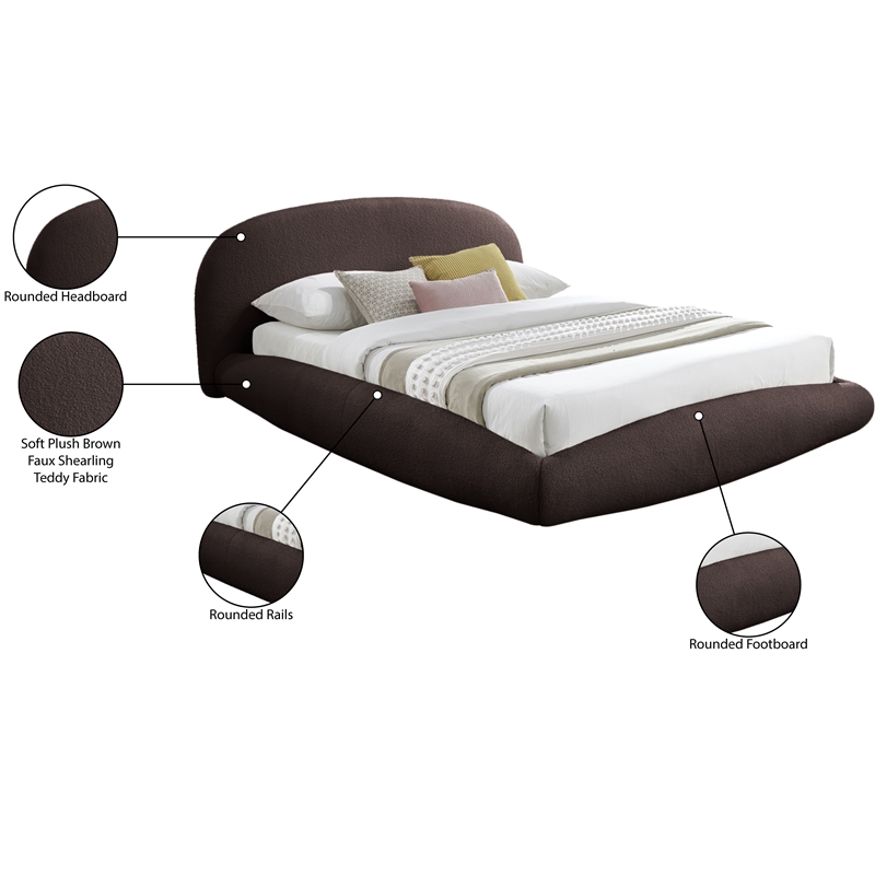Meridian Furniture Genesis Brown Teddy Fabric King Bed