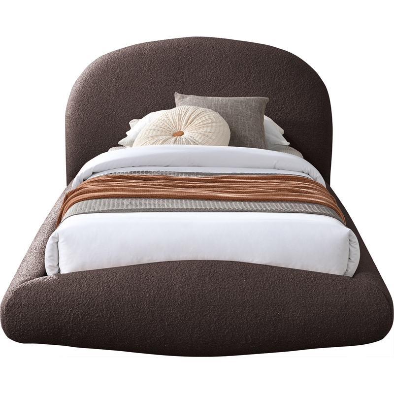 Meridian Furniture Genesis Brown Teddy Fabric Twin Bed