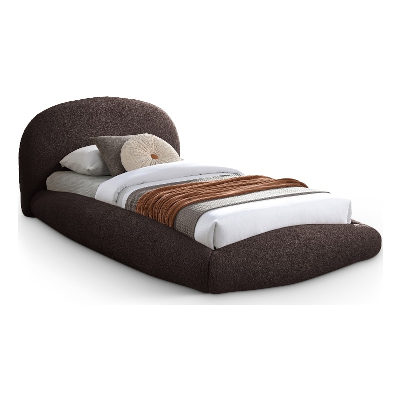 Meridian Furniture Genesis Brown Teddy Fabric Twin Bed