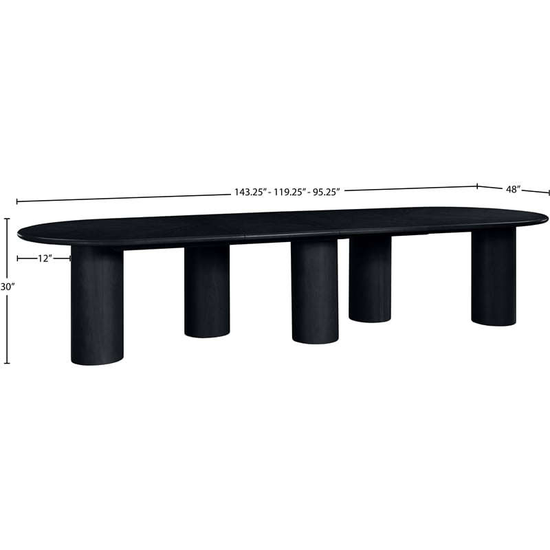 Meridian Furniture Dolan Black Wood and Oak Veneer Dining Table