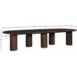 Meridian Furniture Dolan Brown Wood and Oak Veneer Dining Table