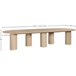 Meridian Furniture Dolan Oak Wood and Oak Veneer Dining Table