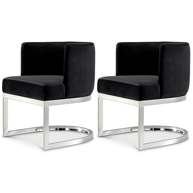Meridian Furniture Gianna Black Velvet Dining Chair (Set of 2)