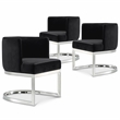 Meridian Furniture Gianna Black Velvet Dining Chair (Set of 3)