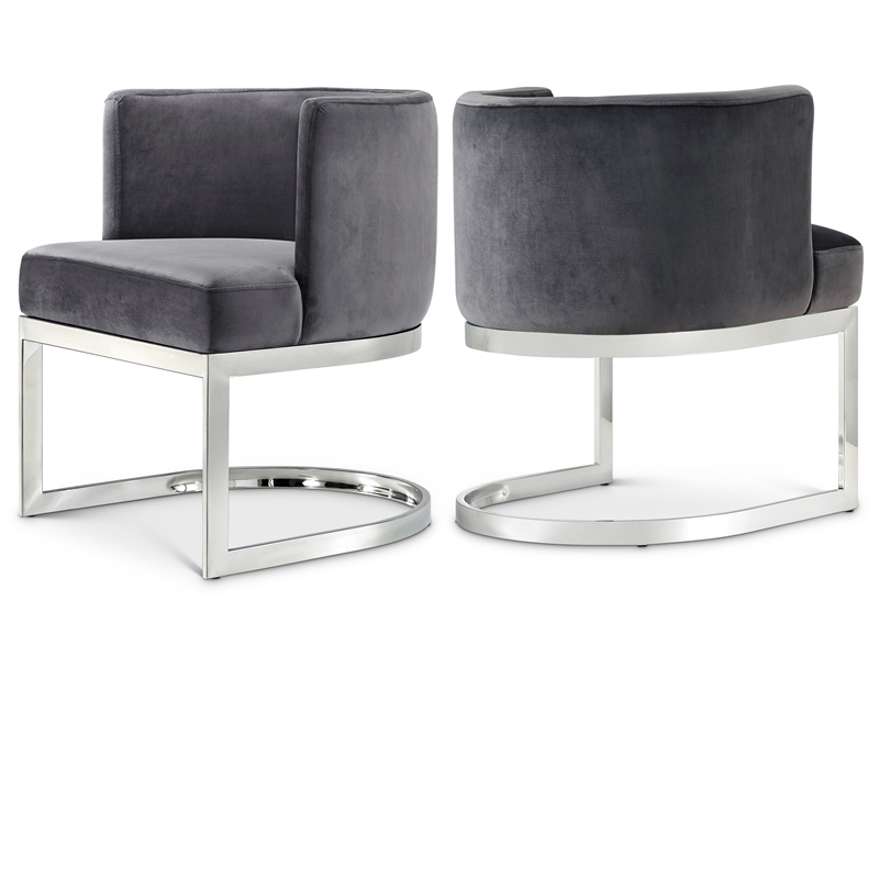 Meridian Furniture Gianna Grey Velvet Dining Chair (Set of 2)