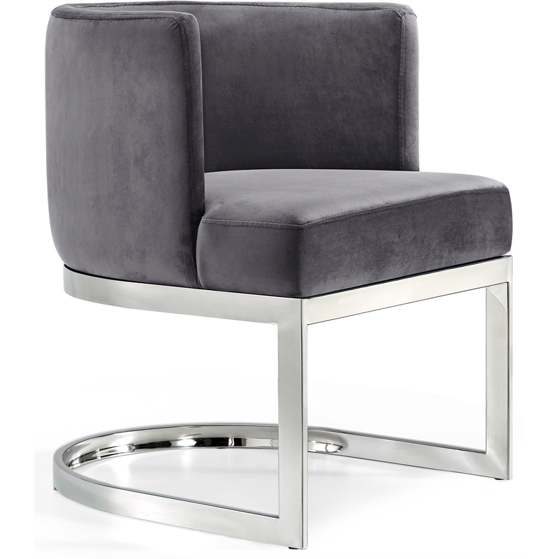 Meridian Furniture Gianna Grey Velvet Dining Chair (Set of 3)
