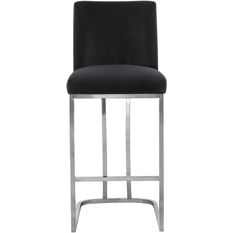 Meridian Furniture Heidi Black Velvet Stool (Set of 2)