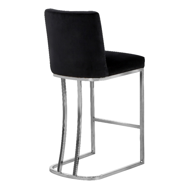 Meridian Furniture Heidi Black Velvet Stool (Set of 2)