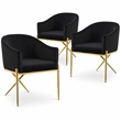 Meridian Furniture Xavier Black Velvet Dining Chair (Set of 3)