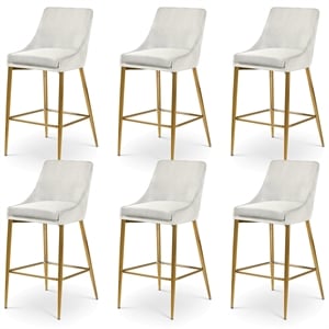Meridian Furniture Karina Cream Velvet Stool (Set of 6)