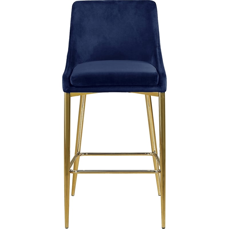 Meridian Furniture Karina Navy Velvet Stool (Set of 6)