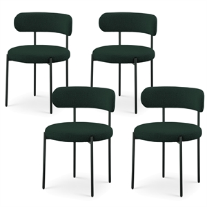 Meridian Furniture Beacon Green Boucle Fabric Dining Chair (Set of 4)