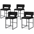 Meridian Furniture Caleb Black Velvet Counter Stool (Set of 4)