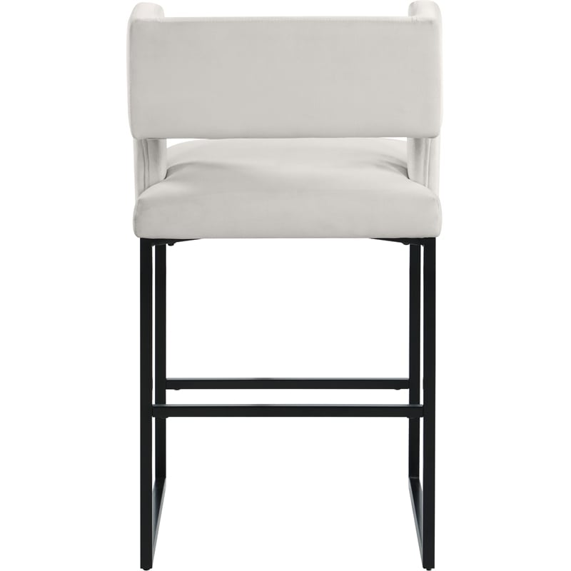 Meridian Furniture Caleb Cream Velvet Counter Stool (Set of 6)