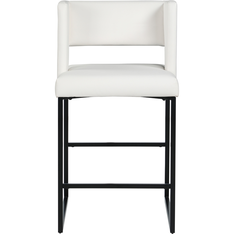 Meridian Furniture Caleb White Vegan Leather Counter Stool (Set of 4)