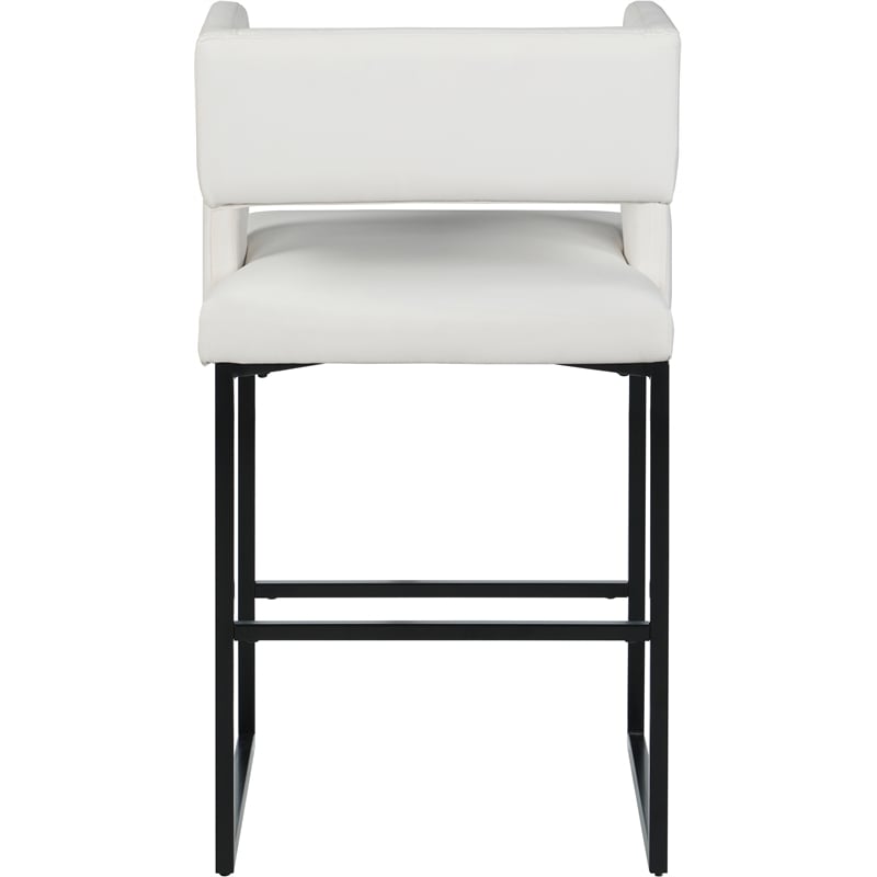 Meridian Furniture Caleb White Vegan Leather Counter Stool (Set of 6)