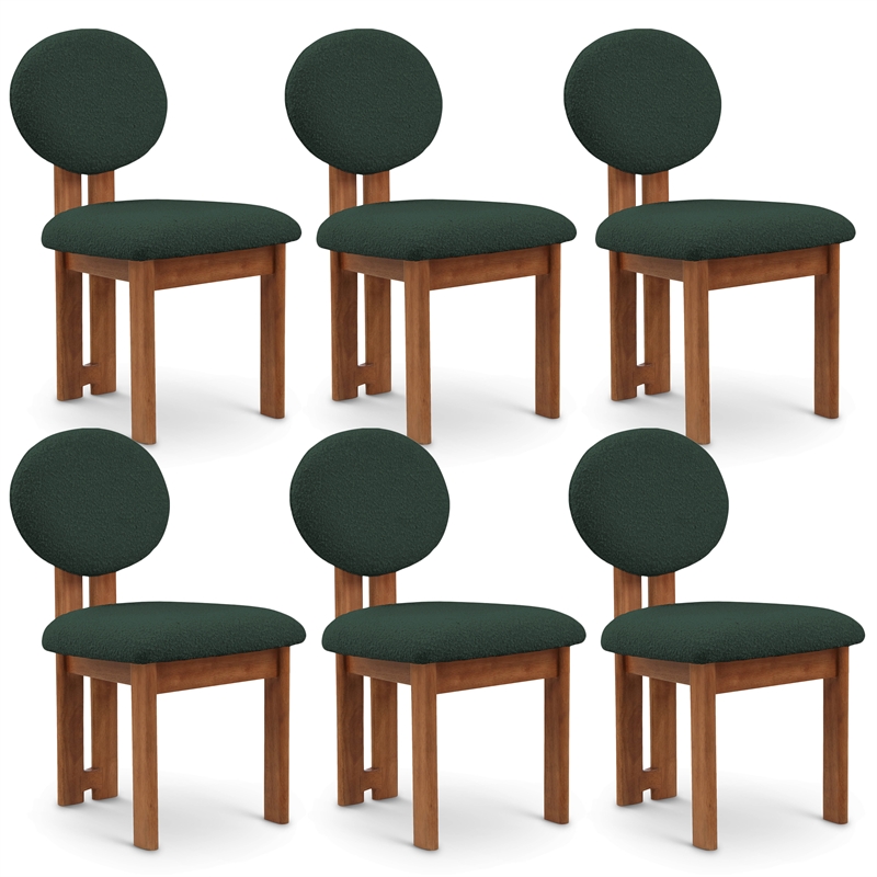 Meridian Furniture Napa Green Boucle Fabric Dining Chair (Set of 6)