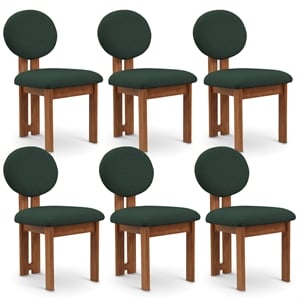 Meridian Furniture Napa Green Boucle Fabric Dining Chair (Set of 6)