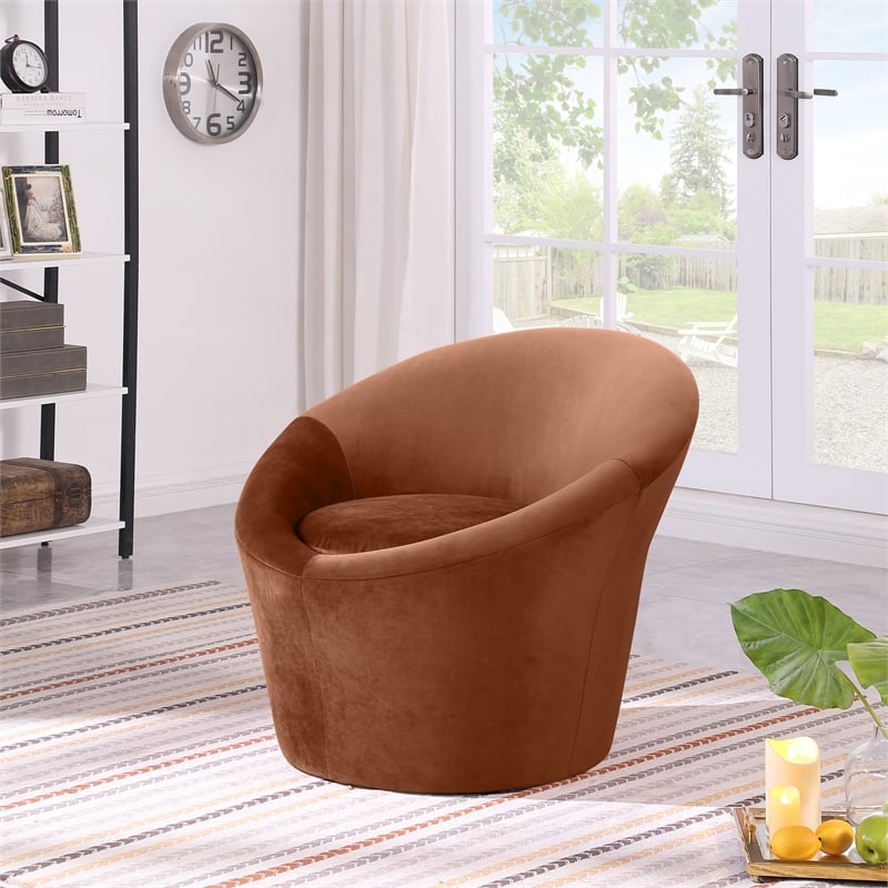 Meridian Furniture Tristan Cognac Velvet Accent Chair