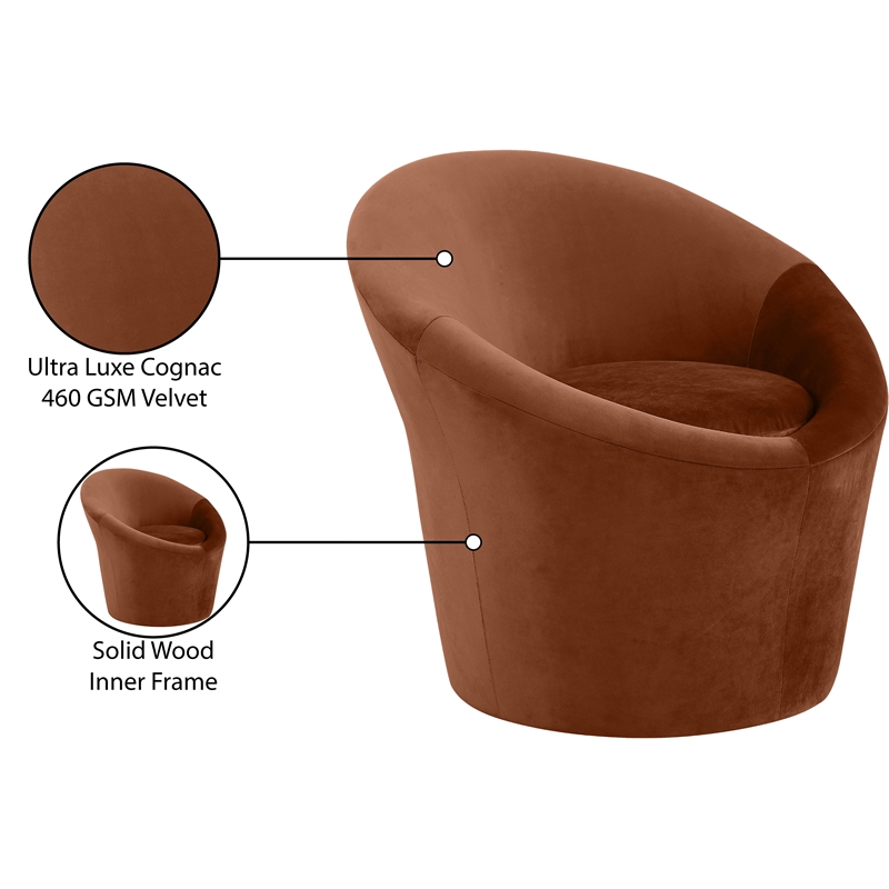 Meridian Furniture Tristan Cognac Velvet Accent Chair