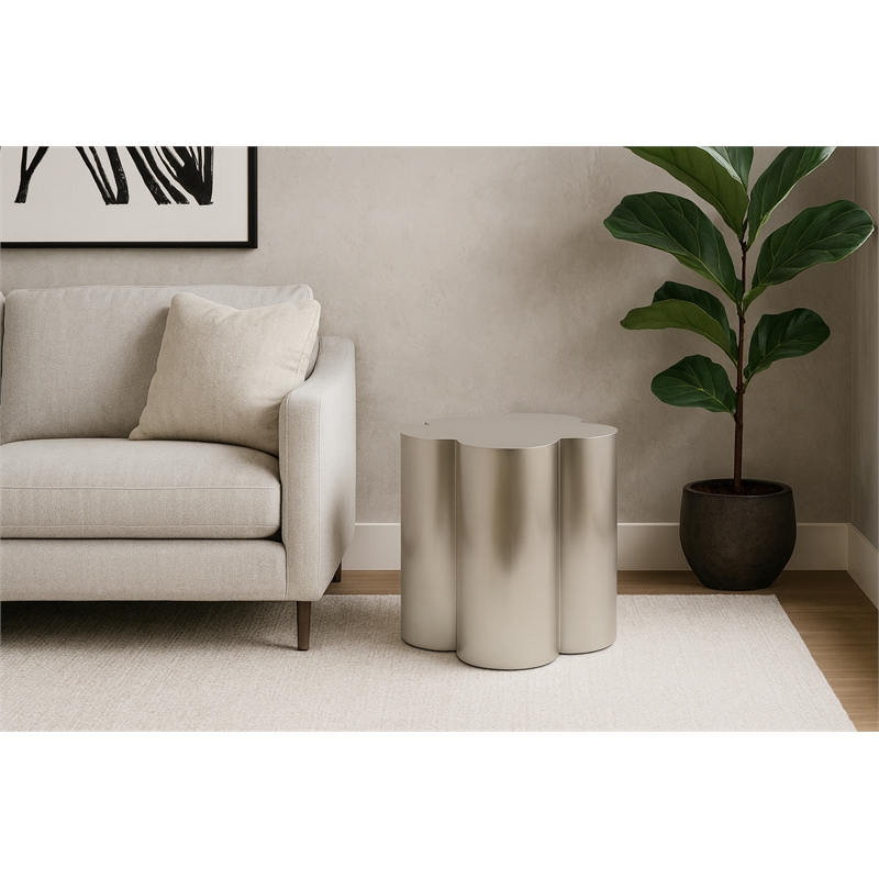 Meridian Furniture Lucky Silver Iron End Table