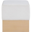 Meridian Furniture Havre Cream Velour Fur Fabric Ottoman/Stool