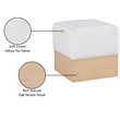 Meridian Furniture Havre Cream Velour Fur Fabric Ottoman/Stool
