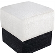 Meridian Furniture Havre Cream Velour Fur Fabric Ottoman/Stool