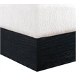 Meridian Furniture Havre Cream Velour Fur Fabric Ottoman/Stool