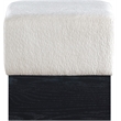 Meridian Furniture Havre Cream Velour Fur Fabric Ottoman/Stool