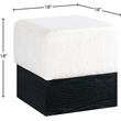 Meridian Furniture Havre Cream Velour Fur Fabric Ottoman/Stool