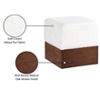 Meridian Furniture Havre Cream Velour Fur Fabric Ottoman/Stool