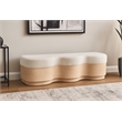 Meridian Furniture Savoy Cream Velour Fur Fabric Bench