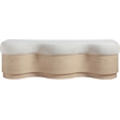 Meridian Furniture Savoy Cream Velour Fur Fabric Bench