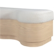 Meridian Furniture Savoy Cream Velour Fur Fabric Bench